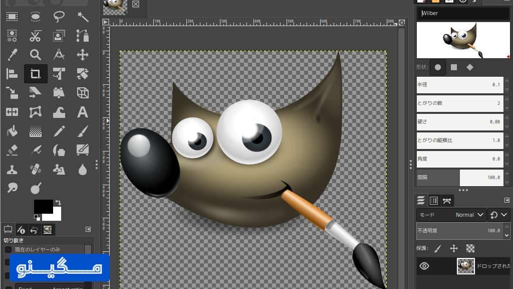 نرم افزار گیمپ (Gimp)، برنامه ویرایش تصویر است.