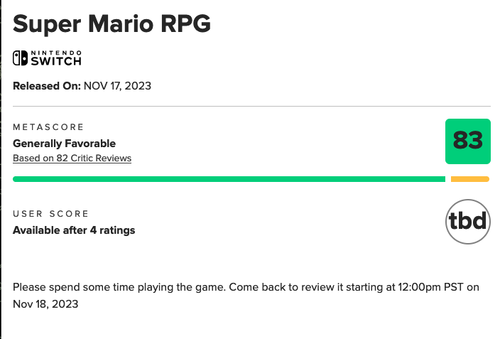 نقدها و نمرات ریمیک بازی Super Mario RPG